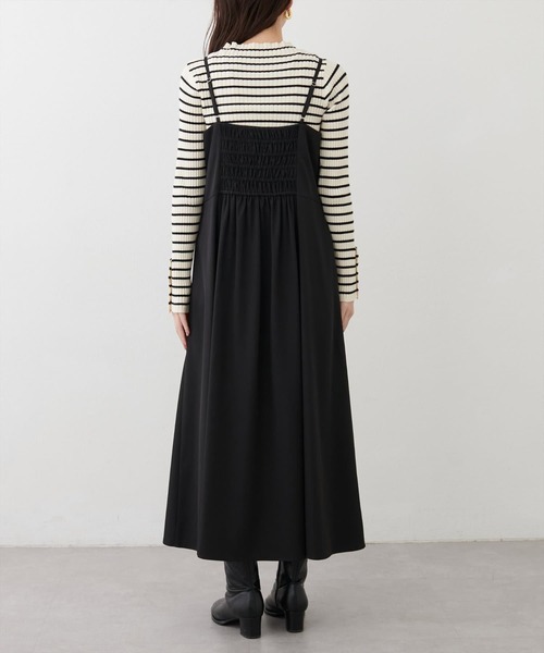 natural couture（ナチュラルクチュール）の「〈osono〉ねじりリボンキャミワンピース（ワンピース・レディース・ブラック/アイボリー/グレー・MEDIUM/LARGE）」の11枚目の写真