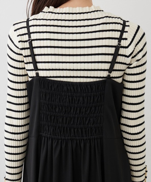 natural couture（ナチュラルクチュール）の「〈osono〉ねじりリボンキャミワンピース（ワンピース・レディース・ブラック/アイボリー/グレー・MEDIUM/LARGE）」の9枚目の写真