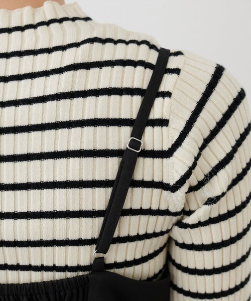 natural couture（ナチュラルクチュール）の「〈osono〉ねじりリボンキャミワンピース（ワンピース・レディース・ブラック/アイボリー/グレー・MEDIUM/LARGE）」の8枚目の写真