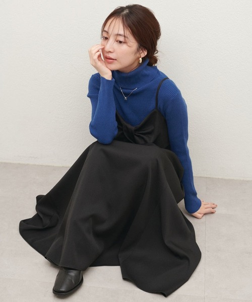 natural couture（ナチュラルクチュール）の「〈osono〉ねじりリボンキャミワンピース（ワンピース・レディース・ブラック/アイボリー/グレー・MEDIUM/LARGE）」の22枚目の写真