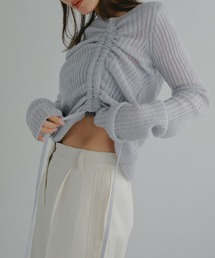 N WITH.（エヌウィズ）の「シャーリングニットTOPS（ニット/セーター）」