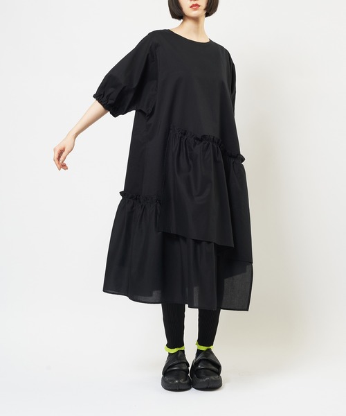 gomme(ゴム)の「ティアードワンピース(シャツワンピース・レディース・ブラック・MEDIUM)」の12枚目の写真