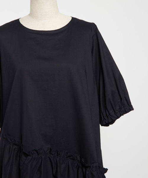 gomme(ゴム)の「ティアードワンピース(シャツワンピース・レディース・ブラック・MEDIUM)」の3枚目の写真