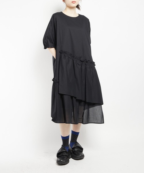 gomme(ゴム)の「ティアードワンピース(シャツワンピース・レディース・ブラック・MEDIUM)」の21枚目の写真