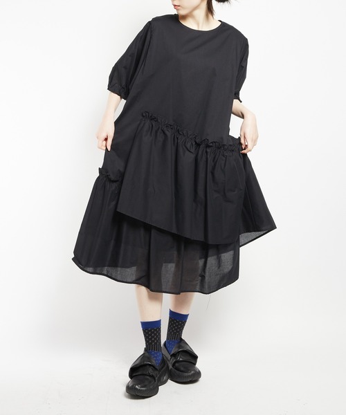 gomme(ゴム)の「ティアードワンピース(シャツワンピース・レディース・ブラック・MEDIUM)」の20枚目の写真