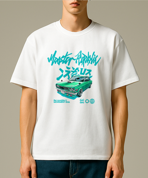 MONSTER REPUBLIC（モンスターリパブリック）の「レトロドリフトグリーンTシャツホワイト_8146（Tシャツ/カットソー・レディース・その他・LARGE/X-LARGE/SMALL/MEDIUM）」の4枚目の写真