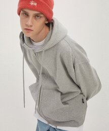 MOO（エムオーオー）の「ピーチスキンバルーンオーバーフードジップアップ - グレー（パーカー）」