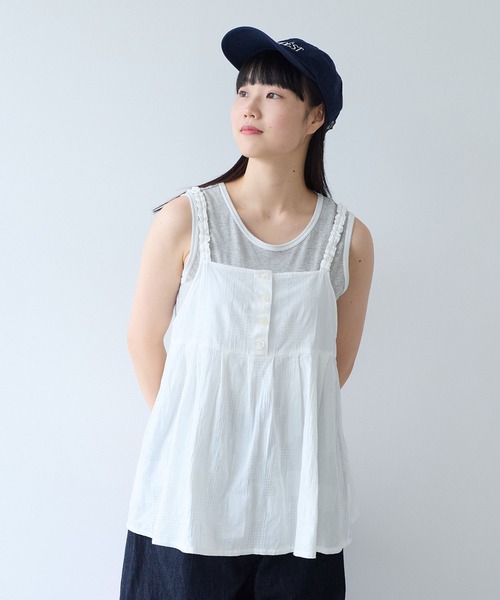 bulle de savon(ビュルデサボン)の「patchwork ジャカード キャミブラウス(シャツ/ブラウス・レディース・ホワイト・FREE)」の2枚目の写真