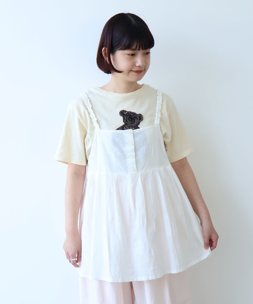 bulle de savon(ビュルデサボン)の「patchwork ジャカード キャミブラウス(シャツ/ブラウス・レディース・ホワイト・FREE)」の11枚目の写真