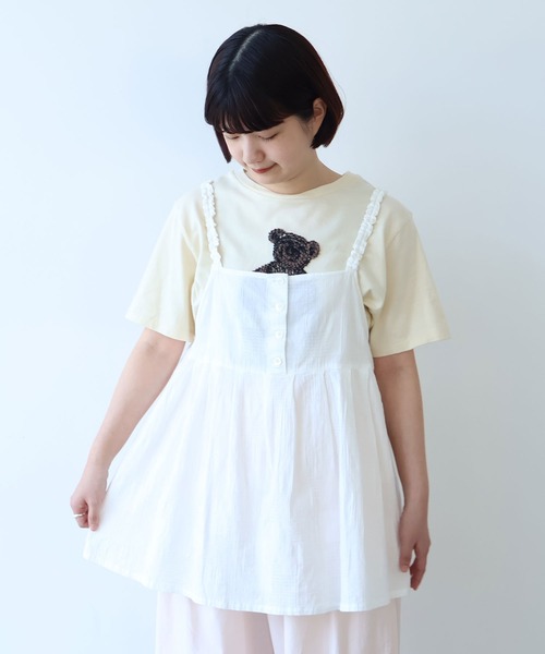 bulle de savon(ビュルデサボン)の「patchwork ジャカード キャミブラウス(シャツ/ブラウス・レディース・ホワイト・FREE)」の15枚目の写真