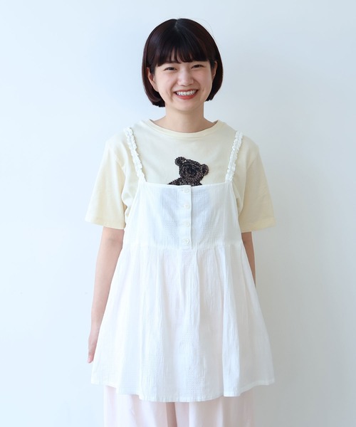 bulle de savon(ビュルデサボン)の「patchwork ジャカード キャミブラウス(シャツ/ブラウス・レディース・ホワイト・FREE)」の10枚目の写真