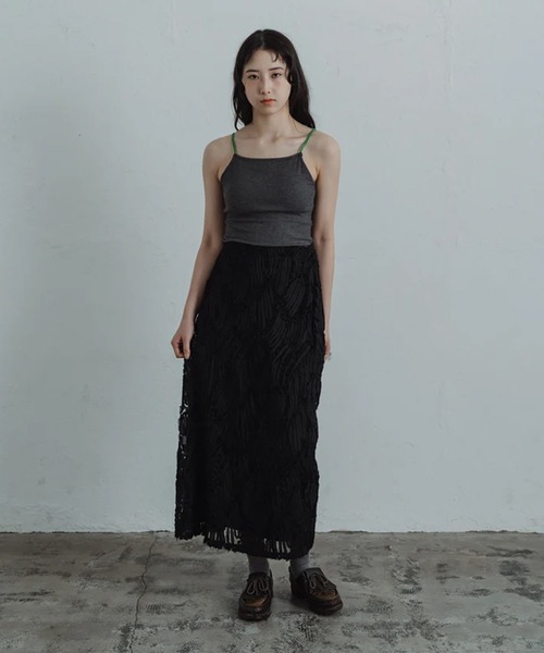 merrylatte(メリーラテ)の「line lace straight skirt(スカート・レディース・ブラック・FREE)」の15枚目の写真