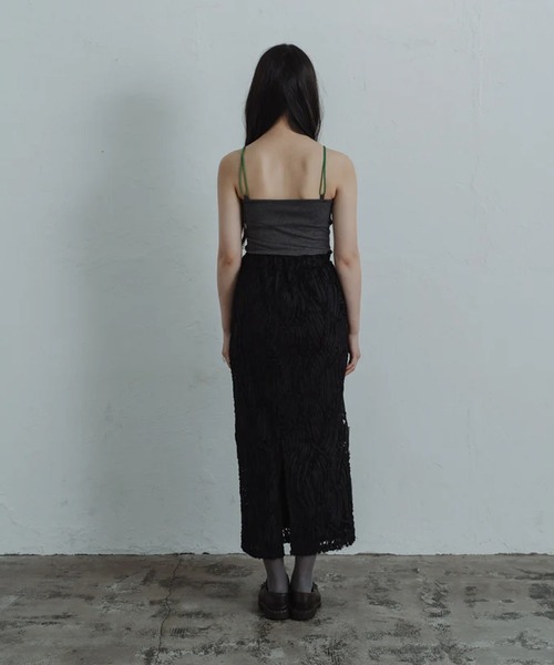 merrylatte(メリーラテ)の「line lace straight skirt(スカート・レディース・ブラック・FREE)」の9枚目の写真