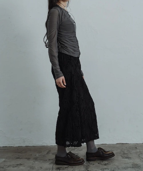 merrylatte(メリーラテ)の「line lace straight skirt(スカート・レディース・ブラック・FREE)」の17枚目の写真