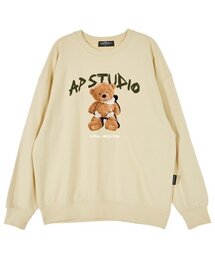 ウィンクベアドールオーバーサイズドロップショルダースウェット_バター