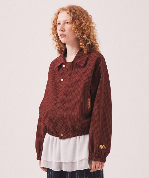 MENASOO(ミナス)の「MNS Classic Check Jacket_Burgundy(その他アウター・レディース・バーガンディー・F)」の4枚目の写真