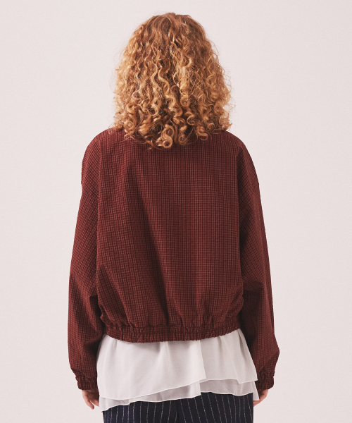 MENASOO(ミナス)の「MNS Classic Check Jacket_Burgundy(その他アウター・レディース・バーガンディー・F)」の5枚目の写真
