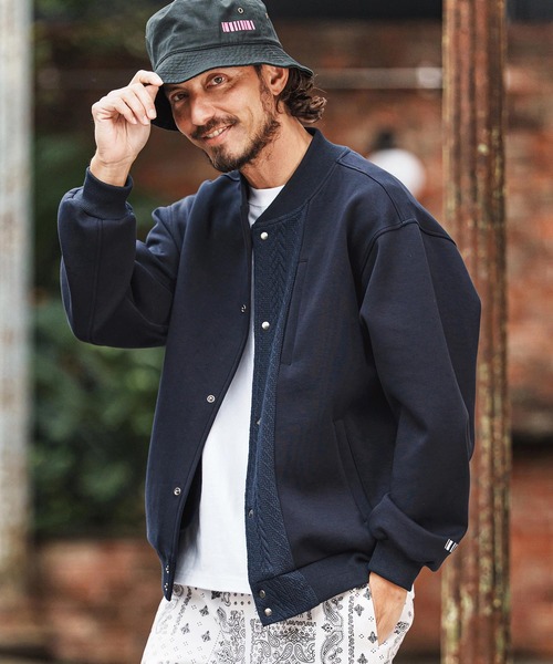 felkod(フィルコッド)の「mj11311-Cable Knit Like Cardboard Knit Blouson ブルゾン(F26S010)(ブルゾン・メンズ・ブラック/ネイビー・S/M/L)」の2枚目の写真