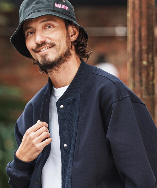 felkod(フィルコッド)の「mj11311-Cable Knit Like Cardboard Knit Blouson ブルゾン(F26S010)(ブルゾン・メンズ・ブラック/ネイビー・S/M/L)」の5枚目の写真