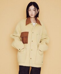 MAYOL（マイヨール）の「ユニセックスウールハーフコート_クリームイエロー（ダッフルコート）」