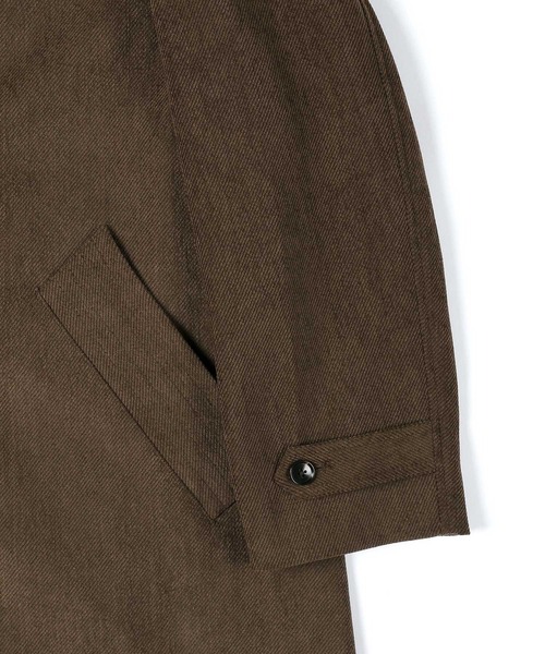 The DUFFER of ST.GEORGE（ザダファーオブセントジョージ）の「BRUSHED TWILL COAT：起毛ツイル ロングコート（トレンチコート・メンズ・ブラック/ブラウン・MEDIUM/LARGE）」の18枚目の写真