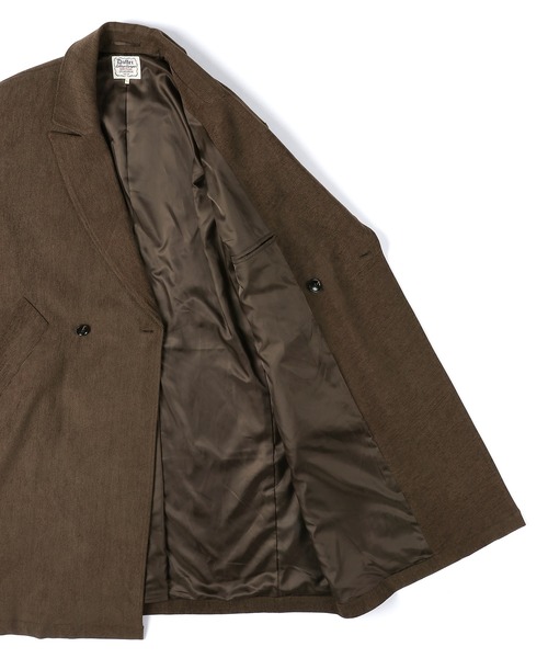 The DUFFER of ST.GEORGE（ザダファーオブセントジョージ）の「BRUSHED TWILL COAT：起毛ツイル ロングコート（トレンチコート・メンズ・ブラック/ブラウン・MEDIUM/LARGE）」の20枚目の写真