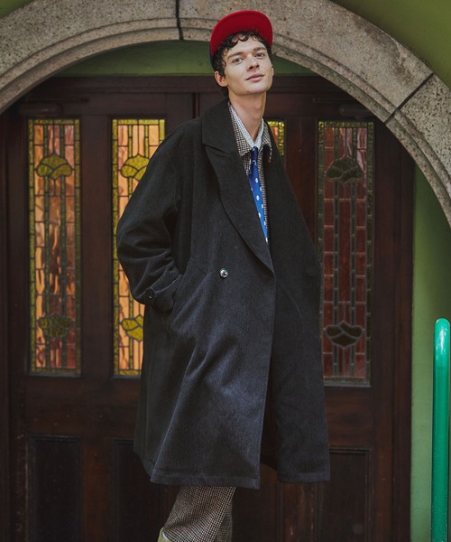 セール】BRUSHED TWILL COAT：起毛ツイル ロングコート（トレンチ