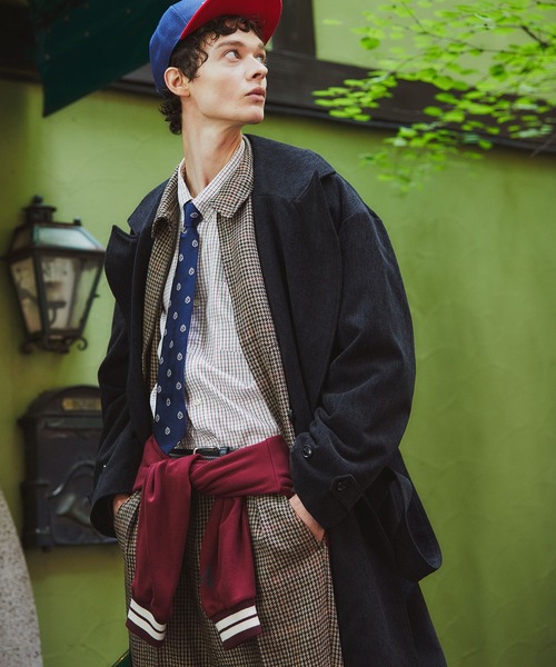The DUFFER of ST.GEORGE（ザダファーオブセントジョージ）の「BRUSHED TWILL COAT：起毛ツイル ロングコート（トレンチコート・メンズ・ブラック/ブラウン・MEDIUM/LARGE）」の6枚目の写真