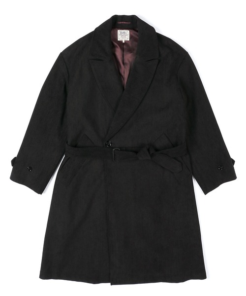 The DUFFER of ST.GEORGE（ザダファーオブセントジョージ）の「BRUSHED TWILL COAT：起毛ツイル ロングコート（トレンチコート・メンズ・ブラック/ブラウン・MEDIUM/LARGE）」の14枚目の写真