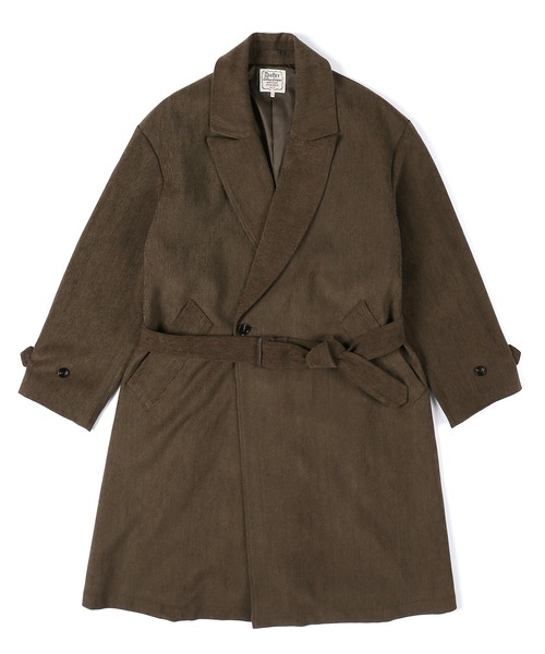 The DUFFER of ST.GEORGE（ザダファーオブセントジョージ）の「BRUSHED TWILL COAT：起毛ツイル ロングコート（トレンチコート・メンズ・ブラック/ブラウン・MEDIUM/LARGE）」の15枚目の写真