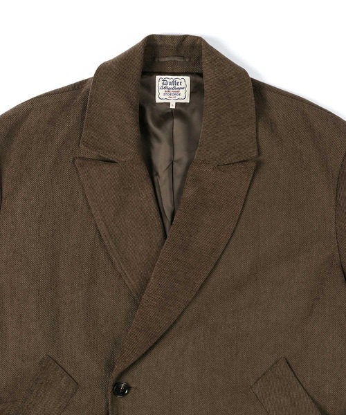 The DUFFER of ST.GEORGE（ザダファーオブセントジョージ）の「BRUSHED TWILL COAT：起毛ツイル ロングコート（トレンチコート・メンズ・ブラック/ブラウン・MEDIUM/LARGE）」の17枚目の写真