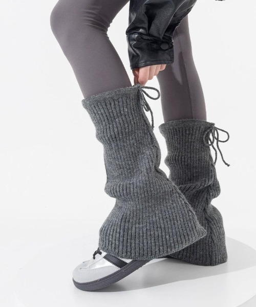 セール】ふんわり大人かわいいリブニットレッグウォーマー（レッグ