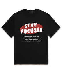 OUSE（オウズ）の「STAY FOCUSED Overfit Short Sleeve T-Shirt (DS023) Black（Tシャツ/カットソー・メンズ）」