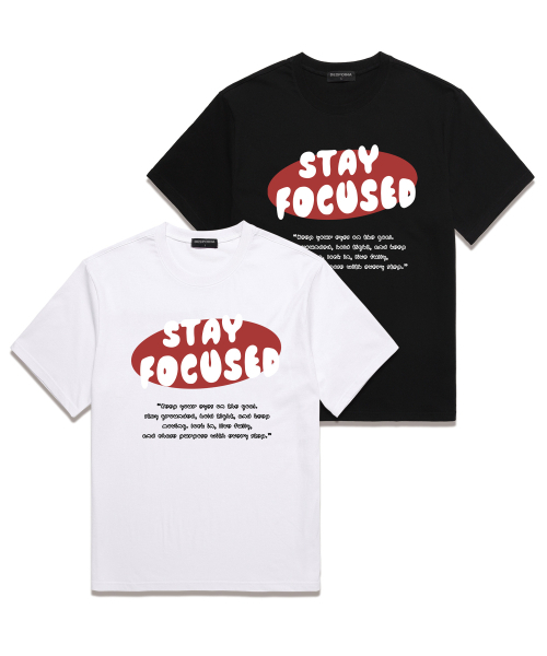 OUSE(オウズ)の「STAY FOCUSED オーバーサイズ 半袖Tシャツ (DS023) ブラック(Tシャツ/カットソー・レディース・その他・SMALL/MEDIUM/LARGE/X-LARGE/XX-LARGE)」の3枚目の写真
