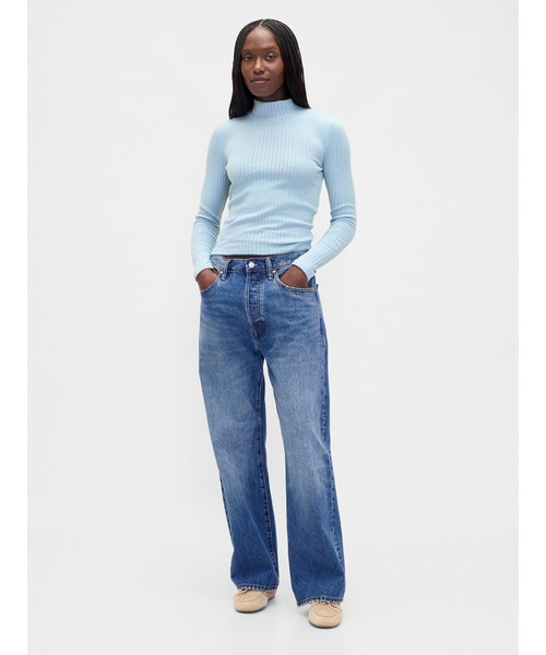 GAP(ギャップ)の「ポインテール リブ クロップド タートルネックカットソー(Tシャツ/カットソー・レディース・ブラック/ブルー/オフホワイト/ブラウン・XS/S/M/L/XL/XXS)」の12枚目の写真