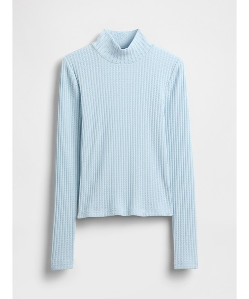 GAP(ギャップ)の「ポインテール リブ クロップド タートルネックカットソー(Tシャツ/カットソー・レディース・ブラック/ブルー/オフホワイト/ブラウン・XS/S/M/L/XL/XXS)」の5枚目の写真