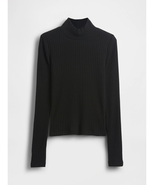 GAP(ギャップ)の「ポインテール リブ クロップド タートルネックカットソー(Tシャツ/カットソー・レディース・ブラック/ブルー/オフホワイト/ブラウン・XS/S/M/L/XL/XXS)」の6枚目の写真