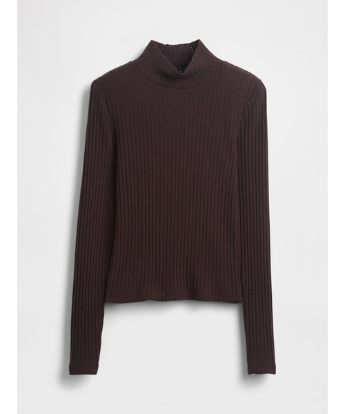 GAP(ギャップ)の「ポインテール リブ クロップド タートルネックカットソー(Tシャツ/カットソー・レディース・ブラック/ブルー/オフホワイト/ブラウン・XS/S/M/L/XL/XXS)」の7枚目の写真