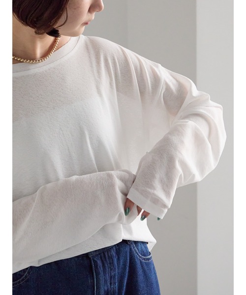 Samansa Mos2（サマンサ モスモス）の「【ZOZO限定】シアートップス（Tシャツ/カットソー・レディース・イエロー/ベージュ/ピンク/ホワイト/ブラック・F）」の22枚目の写真