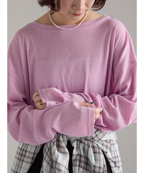 新庄様　トップス　ピンク セール】【ZOZO限定】シアートップス（Tシャツ/カットソー）｜Samansa