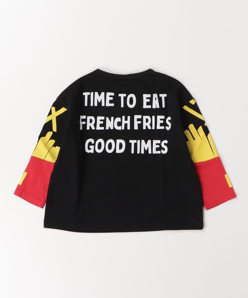 A BAG OF CHIPS（アバッグオブチップス）の「nicohrat/ニコフラート ポテト袖ロングＴシャツ（Tシャツ/カットソー・キッズ・サックスブルー/ブラック/オフホワイト・90cm/100cm/110cm/120cm/130cm/140cm）」の5枚目の写真