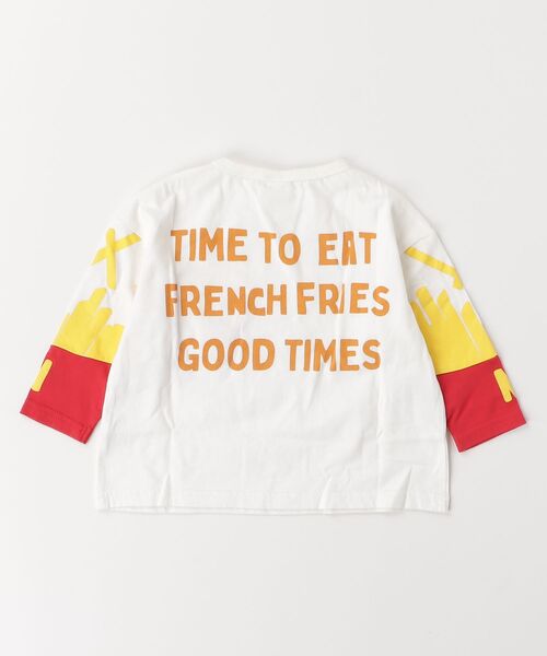 A BAG OF CHIPS（アバッグオブチップス）の「nicohrat/ニコフラート ポテト袖ロングＴシャツ（Tシャツ/カットソー・キッズ・サックスブルー/ブラック/オフホワイト・90cm/100cm/110cm/120cm/130cm/140cm）」の6枚目の写真