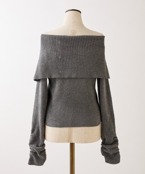 one after another NICE CLAUP(ワンアフターアナザーナイスクラップ)の「オフショルニット(ニット/セーター・レディース・アイボリー/サックスブルー/チャコールグレー/ピンク/イエロー・FREE)」の13枚目の写真