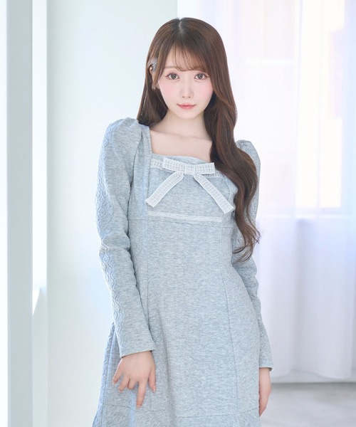 Lace ribbon knit sew one piece（ワンピース）｜Rose Muse（ロゼ