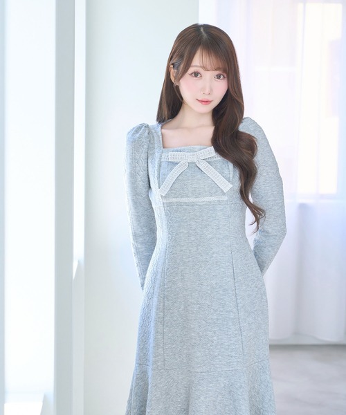 Lace ribbon knit sew one piece（ワンピース）｜Rose Muse（ロゼ
