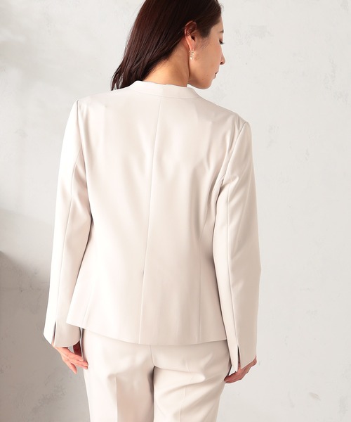 GALLORIA(ギャローリア)の「【セットアップで着られる】キレメクノーカラージャケット(ノーカラージャケット・レディース・ネイビー/ブラック/ライトベージュ・L/LL/M/S)」の9枚目の写真