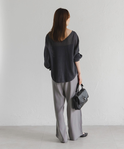 Noble（ノーブル）の「サイドラインピンタックパンツ（スラックス・レディース・ホワイト系その他/ブルー系その他/グレー・36/38/40）」の8枚目の写真