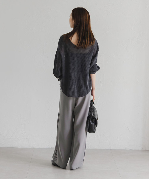 Noble（ノーブル）の「サイドラインピンタックパンツ（スラックス・レディース・ホワイト系その他/ブルー系その他/グレー・36/38/40）」の14枚目の写真