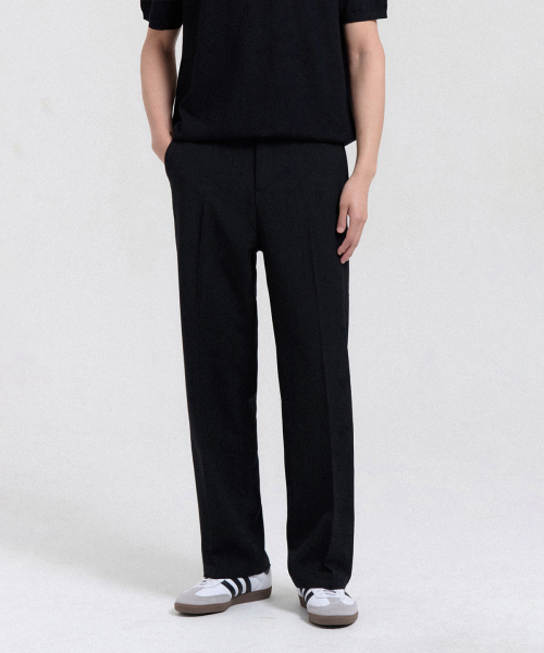 CREEDMENS(クリードマンズ)の「イージーセミワイドスラックス (ブラック)(スラックス・メンズ・ブラック・S/M/L/XL/XXL)」の1枚目の写真
