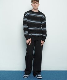M490 hit cotton wide pants black